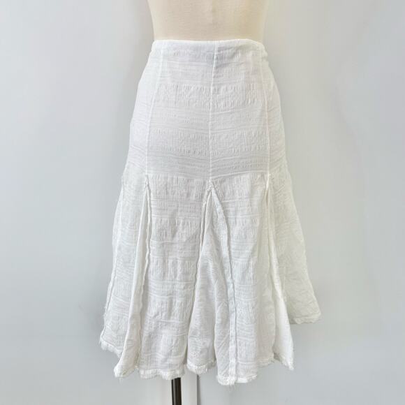 Ralph Lauren Black Label Paneled Skirt Knee-Length White Cotton 6 - Picture 6 of 10